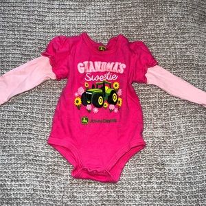 Baby girls John Deere onesie